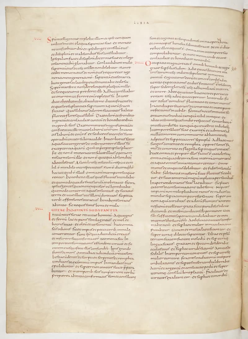 Vivian Bible, Isaiah 63 (folio 530) by Master C. (Vivian Bible illuminator) depicting Isaiah 63