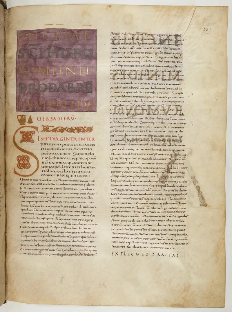Vivian Bible, Jeremiah 7 (folio 537) by Master C. (Vivian Bible illuminator) depicting Jeremiah 7