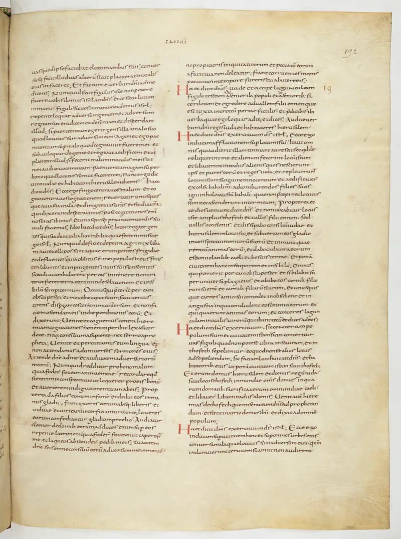 Vivian Bible, Job 21 (folio 311) by Master C. (Vivian Bible illuminator) depicting Job 21