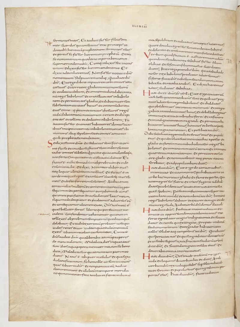 Vivian Bible, Job 23 (folio 312) by Master C. (Vivian Bible illuminator) depicting Job 23
