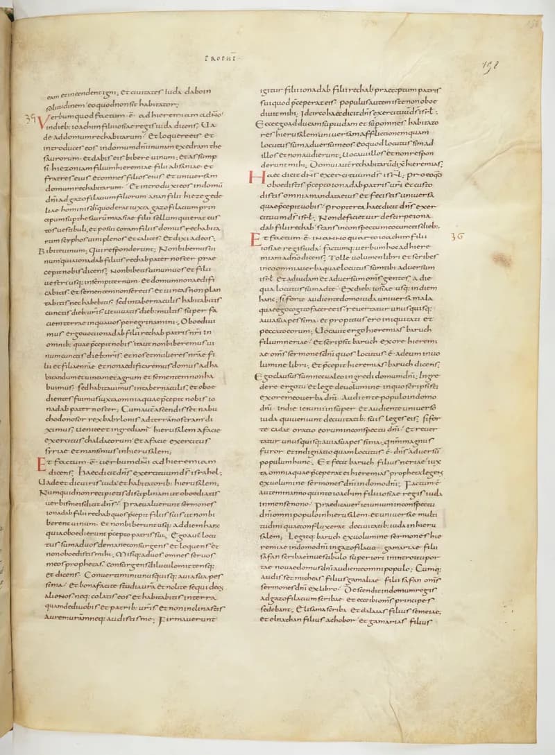 Vivian Bible, Job 41 (folio 323) by Master C. (Vivian Bible illuminator) depicting Job 41