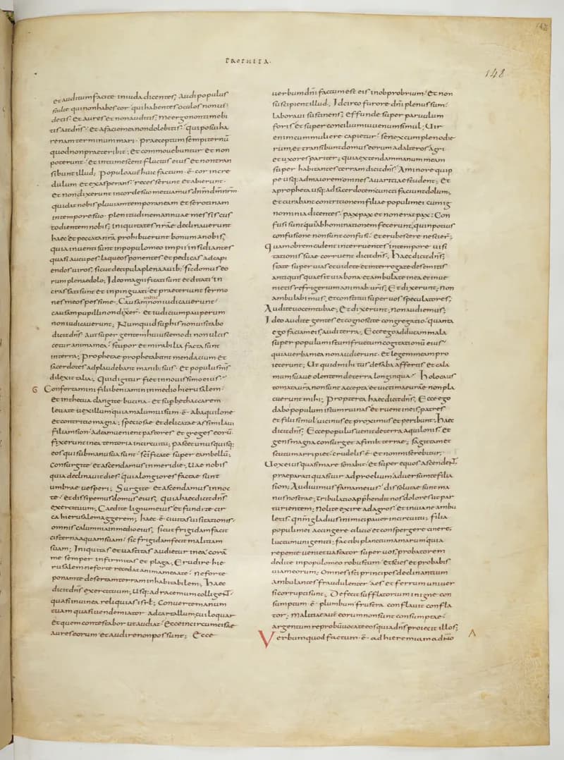 Vivian Bible, Job 9 (folio 303) by Master C. (Vivian Bible illuminator) depicting Job 9