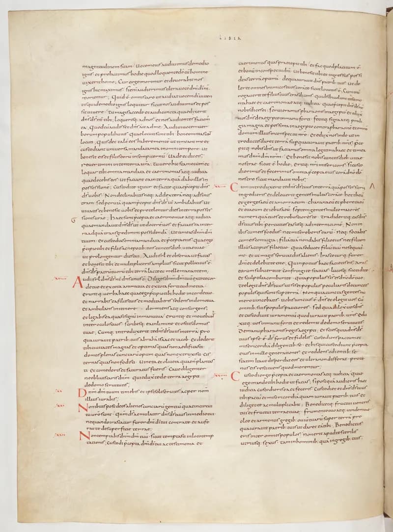 Vivian Bible, Joshua 18 (folio 136) by Master C. (Vivian Bible illuminator) depicting Joshua 18