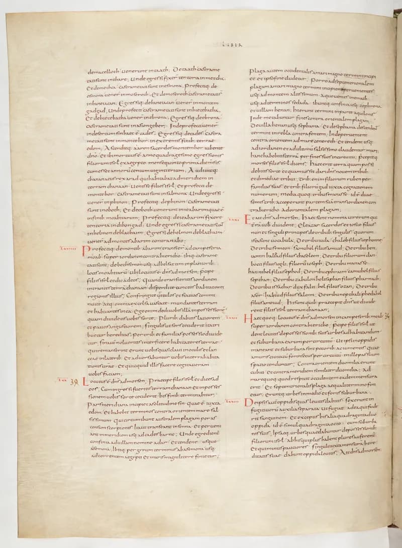 Vivian Bible, Joshua 4 (folio 128) by Master C. (Vivian Bible illuminator) depicting Joshua 4