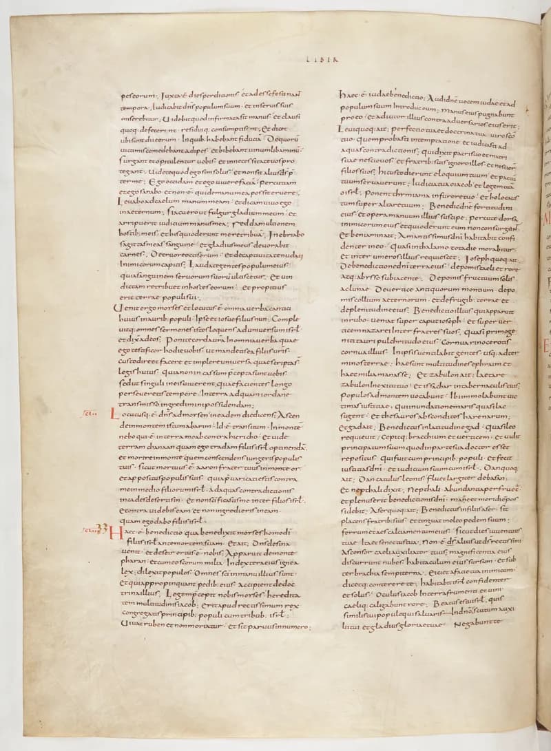 Vivian Bible, Judges 20 (folio 152) by Master C. (Vivian Bible illuminator) depicting Judges 20