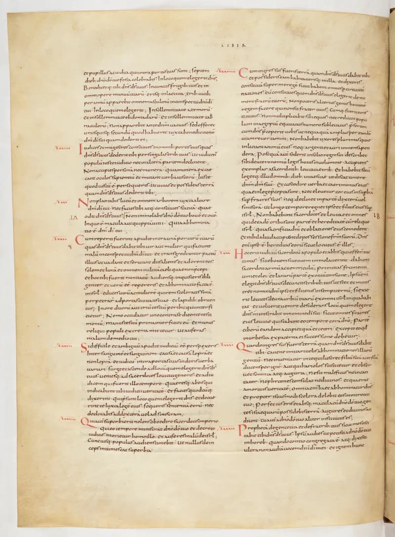 Vivian Bible, Judges 3 (folio 142) by Master C. (Vivian Bible illuminator) depicting Judges 3