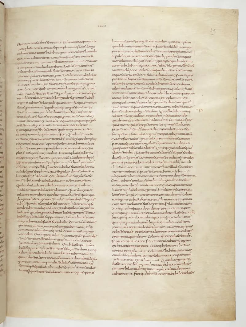 Vivian Bible, Leviticus 19 (folio 77) by Master C. (Vivian Bible illuminator) depicting Leviticus 19