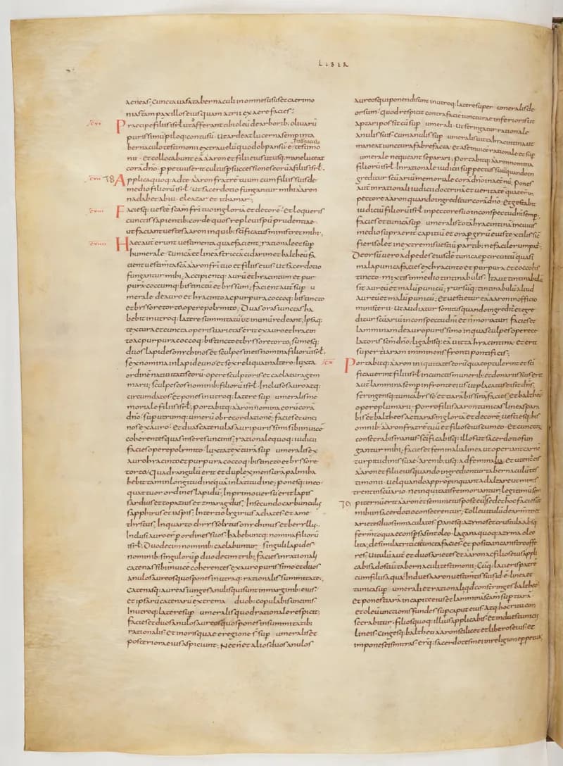 Vivian Bible, Leviticus 21 (folio 78) by Master C. (Vivian Bible illuminator) depicting Leviticus 21
