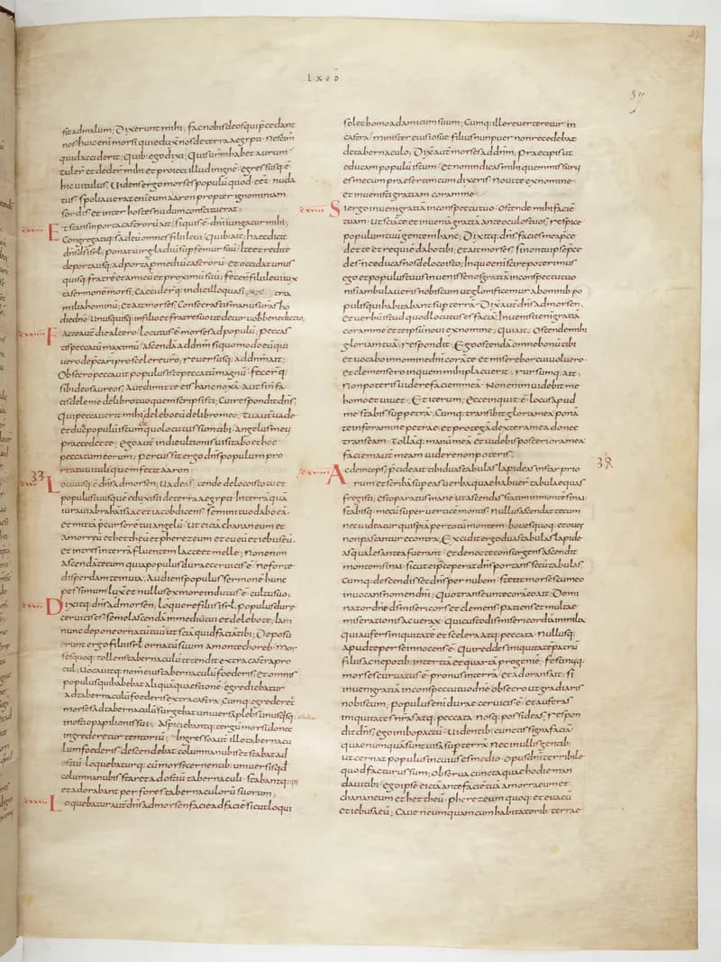 Vivian Bible, Leviticus 25 (folio 81) by Master C. (Vivian Bible illuminator) depicting Leviticus 25