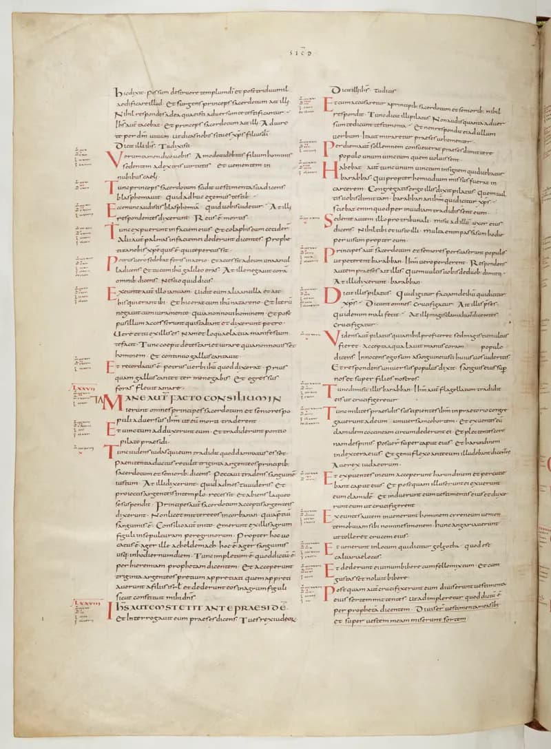 Vivian Bible, Matthew 24 (folio 684) by Master C. (Vivian Bible illuminator) depicting Matthew 24