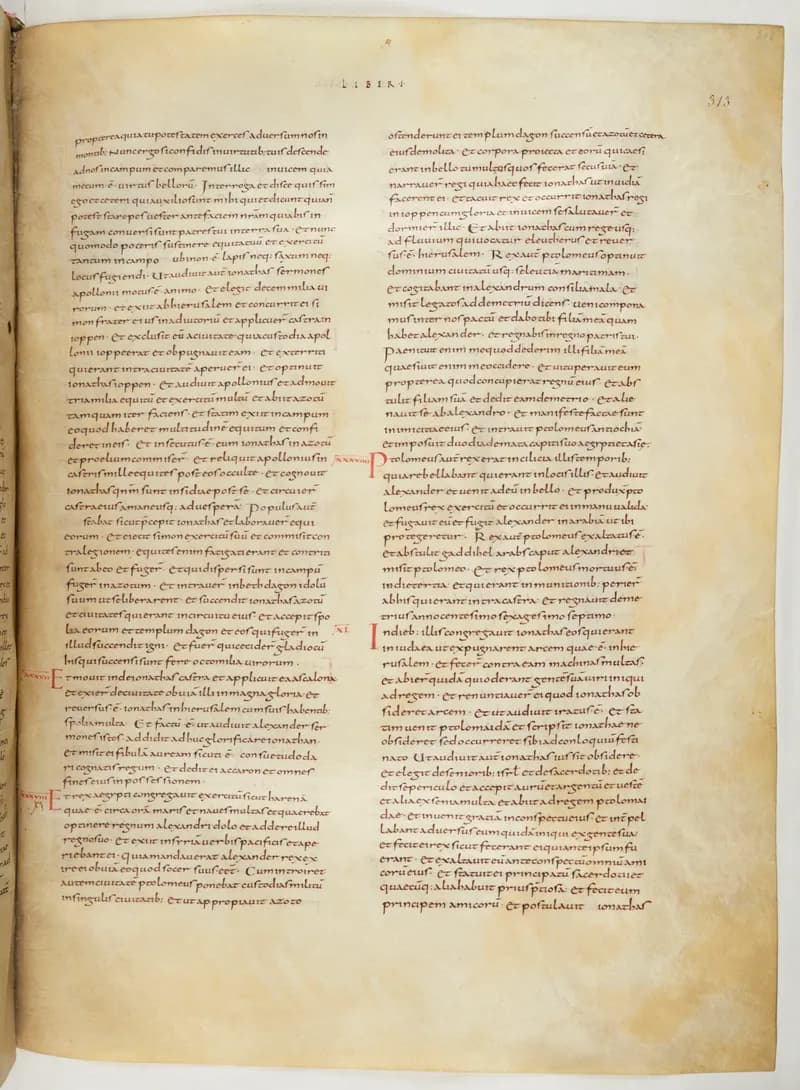 Vivian Bible, Nahum 2 (folio 633) by Master C. (Vivian Bible illuminator) depicting Nahum 2