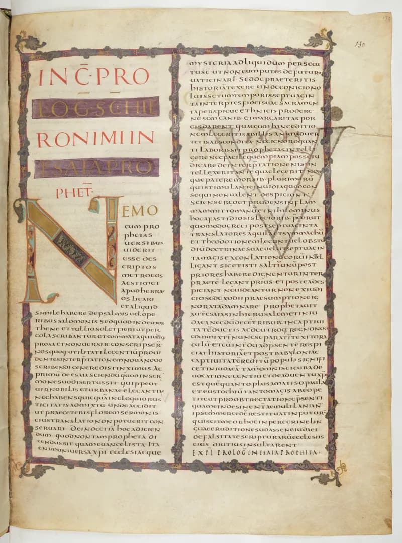 Vivian Bible, Nehemiah 3 (folio 267) by Master C. (Vivian Bible illuminator) depicting Nehemiah 3