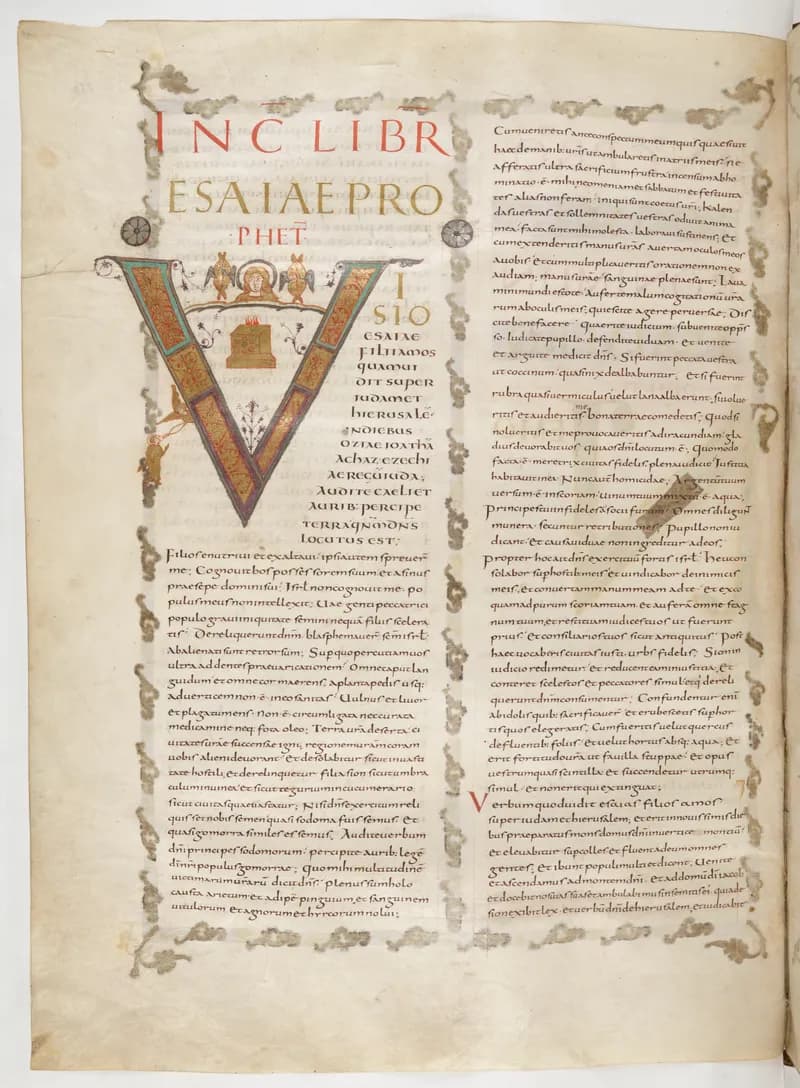 Vivian Bible, Nehemiah 5 (folio 268) by Master C. (Vivian Bible illuminator) depicting Nehemiah 5