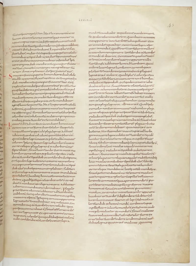 Vivian Bible, Numbers 18 (folio 93) by Master C. (Vivian Bible illuminator) depicting Numbers 18