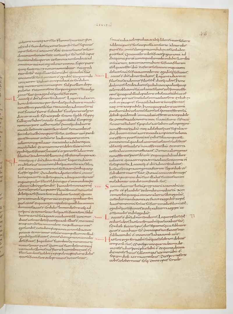 Vivian Bible, Numbers 28 (folio 99) by Master C. (Vivian Bible illuminator) depicting Numbers 28