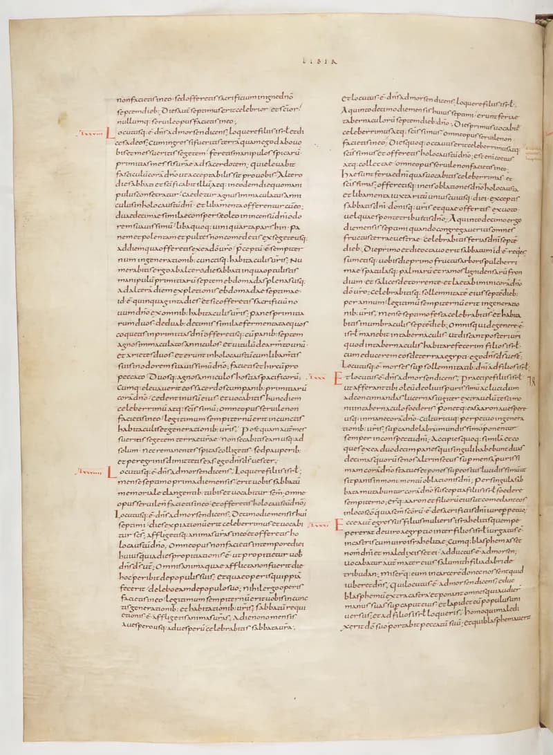Vivian Bible, Numbers 30 (folio 100) by Master C. (Vivian Bible illuminator) depicting Numbers 30