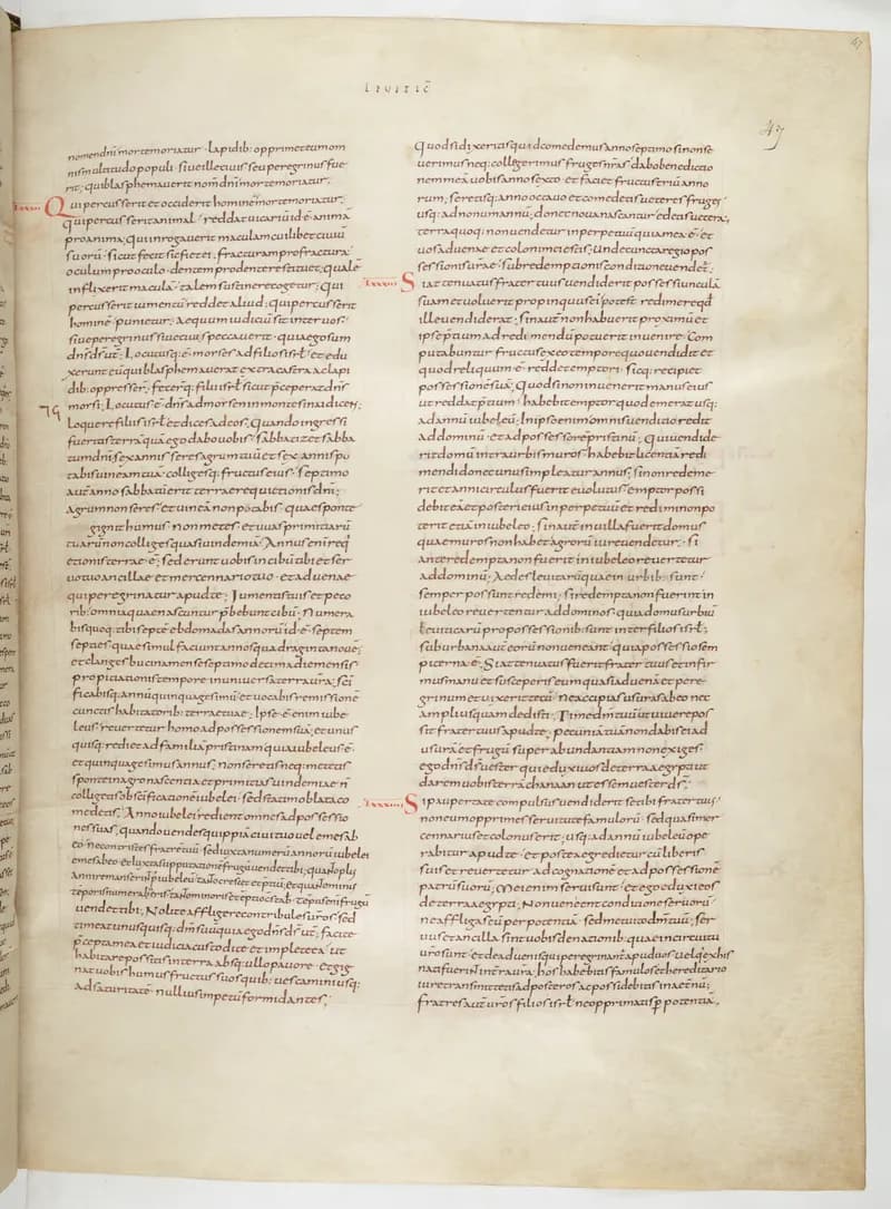 Vivian Bible, Numbers 31 (folio 101) by Master C. (Vivian Bible illuminator) depicting Numbers 31