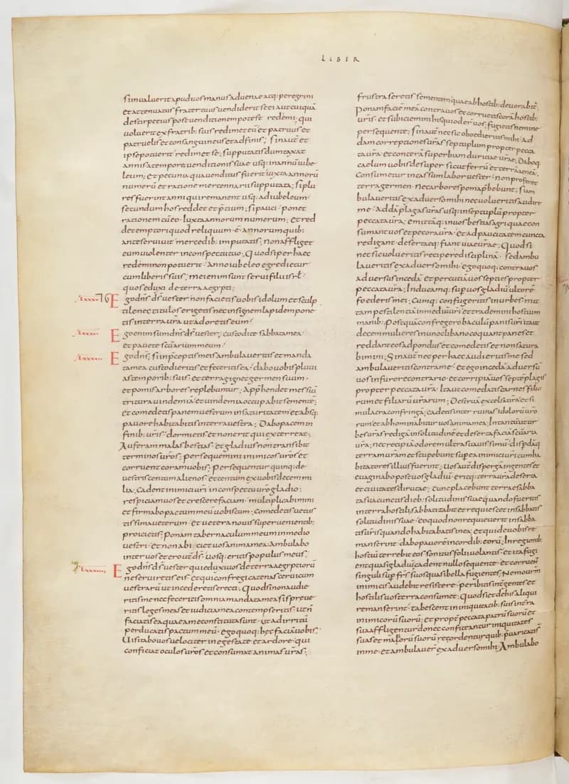 Vivian Bible, Numbers 32 (folio 102) by Master C. (Vivian Bible illuminator) depicting Numbers 32