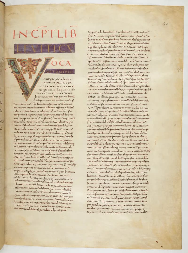 Vivian Bible, Numbers 9 (folio 87) by Master C. (Vivian Bible illuminator) depicting Numbers 9