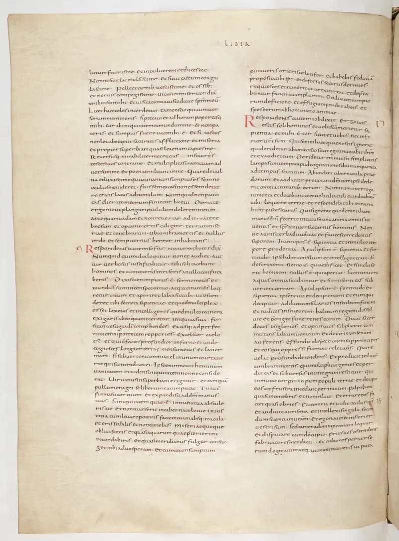 Vivian Bible, Proverbs 12 (folio 424) by Master C. (Vivian Bible illuminator) depicting Proverbs 12