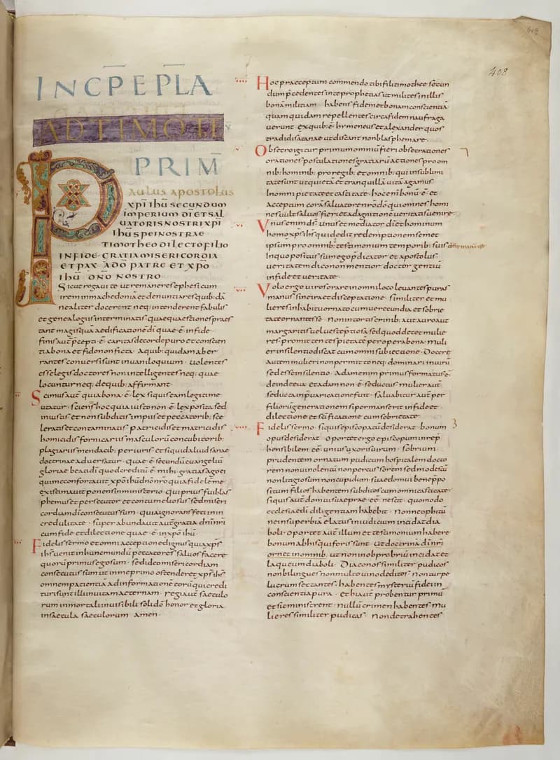 Vivian Bible, Revelation 11 (folio 823) by Master C. (Vivian Bible illuminator) depicting Revelation 11