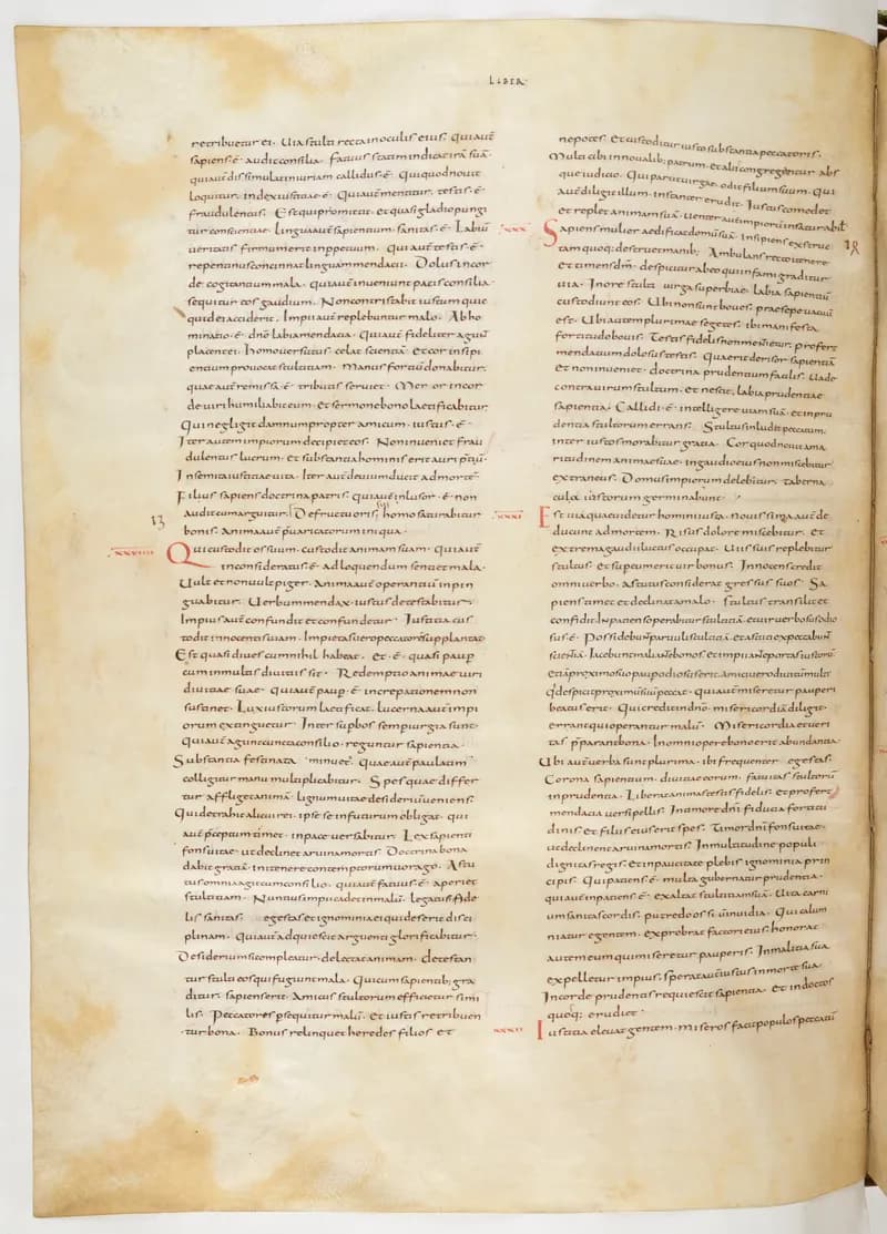 Vivian Bible, Sirach 33 (folio 480) by Master C. (Vivian Bible illuminator) depicting Sirach 33