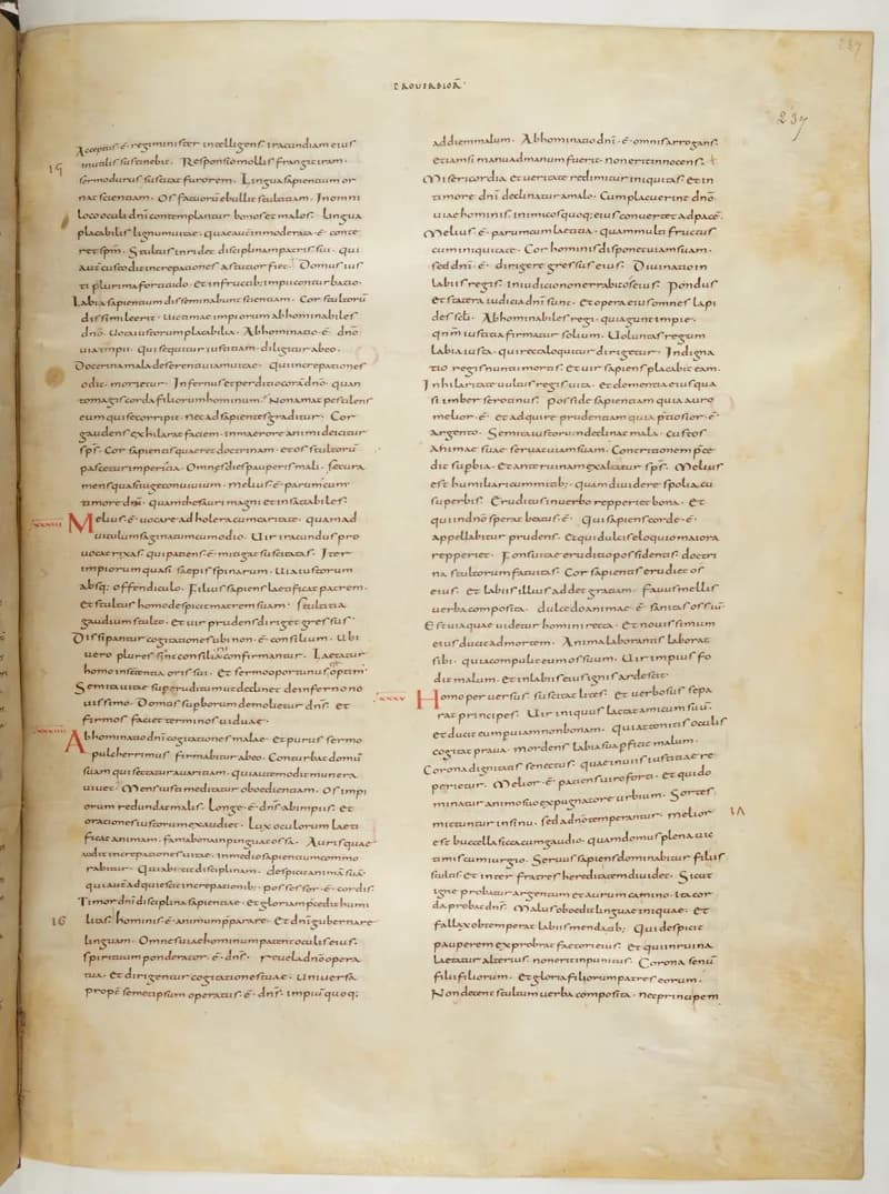 Vivian Bible, Sirach 34 (folio 481) by Master C. (Vivian Bible illuminator) depicting Sirach 34