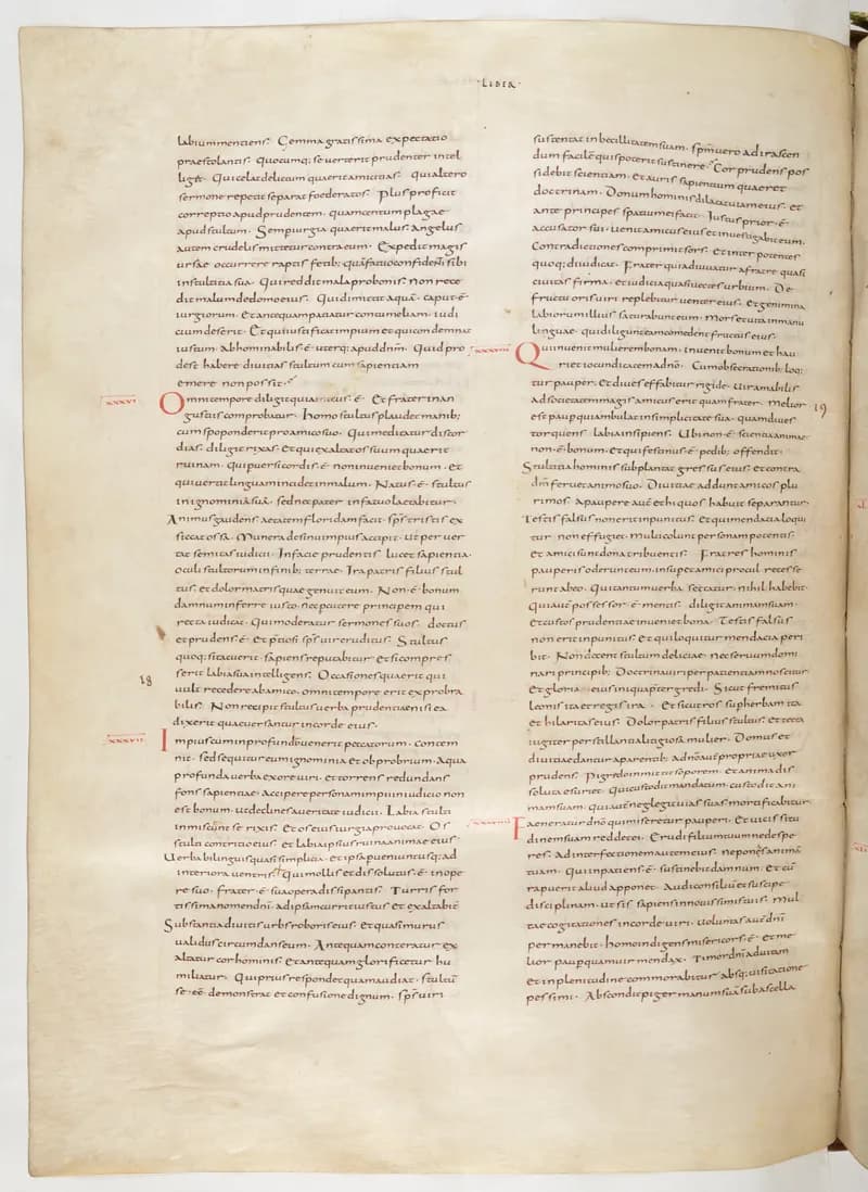 Vivian Bible, Sirach 36 (folio 482) by Master C. (Vivian Bible illuminator) depicting Sirach 36