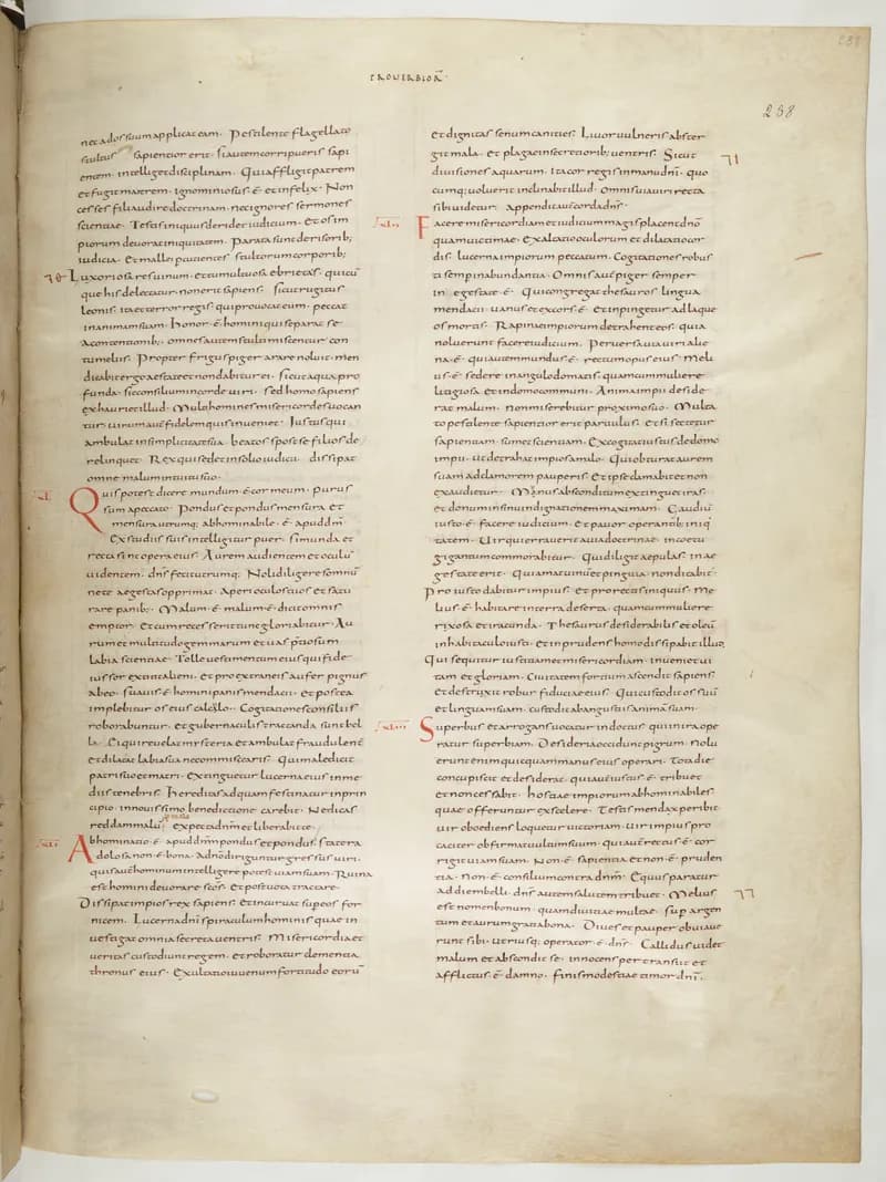 Vivian Bible, Sirach 37 (folio 483) by Master C. (Vivian Bible illuminator) depicting Sirach 37