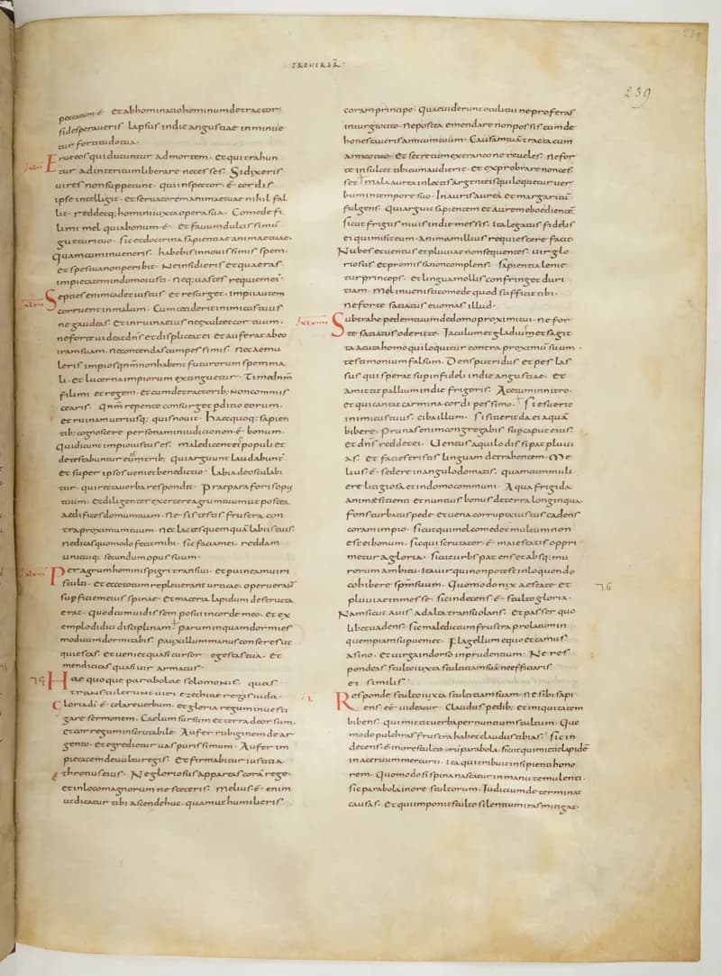 Vivian Bible, Sirach 41 (folio 485) by Master C. (Vivian Bible illuminator) depicting Sirach 41