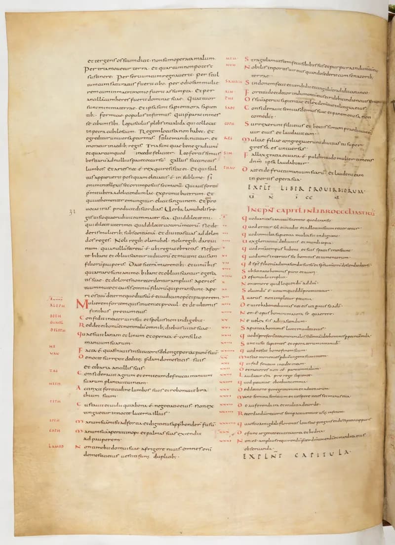 Vivian Bible, Sirach 46 (folio 488) by Master C. (Vivian Bible illuminator) depicting Sirach 46
