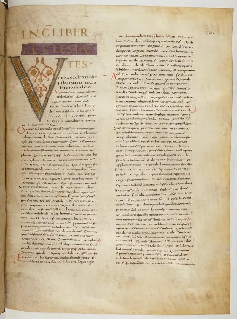 Vivian Bible, Sirach 47 (folio 489) by Master C. (Vivian Bible illuminator) depicting Sirach 47
