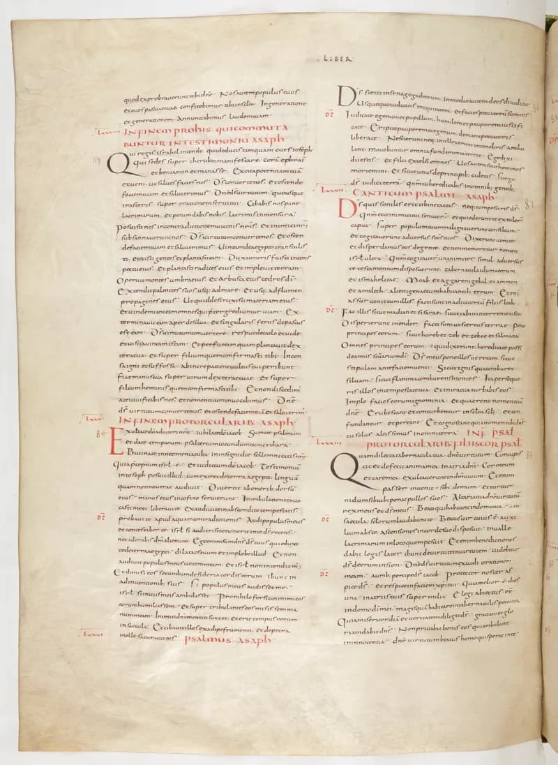 Vivian Bible, Wisdom of Solomon 16 (folio 458) by Master C. (Vivian Bible illuminator) depicting Wisdom of Solomon 16