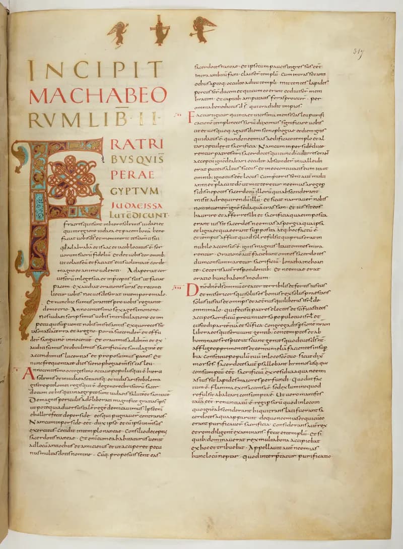 Vivian Bible, Zechariah 3 (folio 641) by Master C. (Vivian Bible illuminator) depicting Zechariah 3