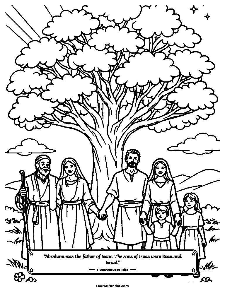 1 Chronicles 1 coloring page - A great family tree of many generations