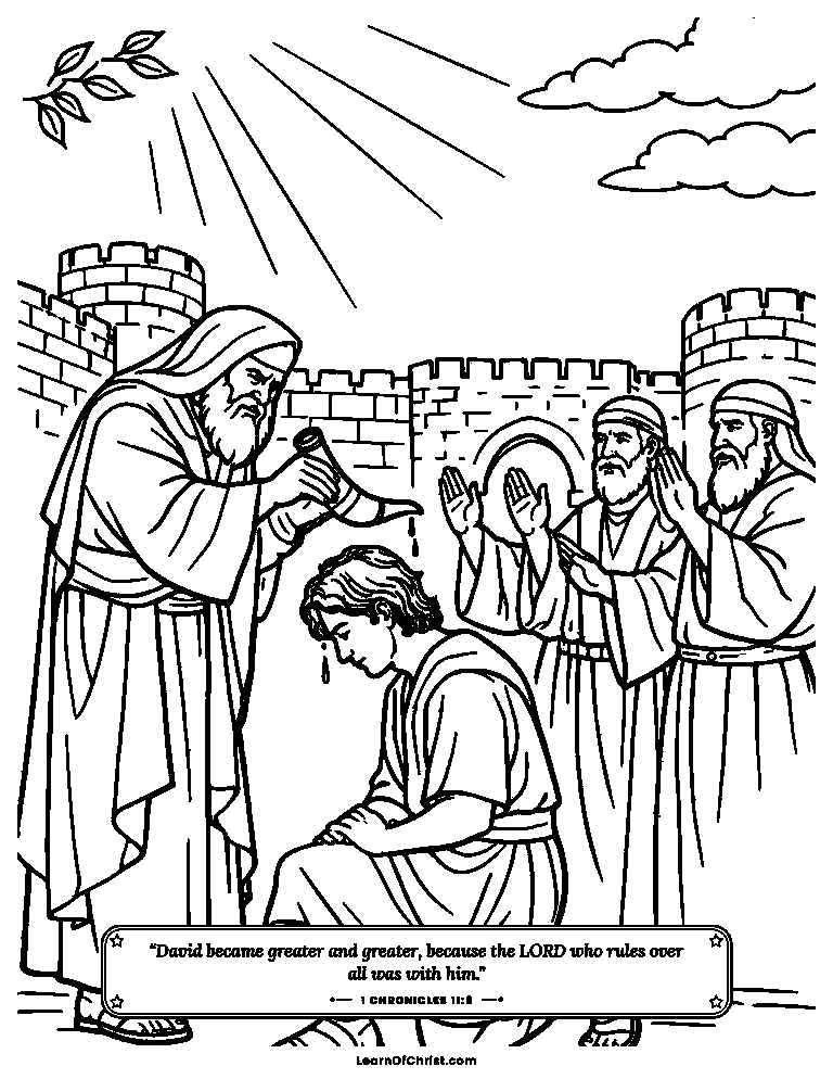 1 Chronicles 11 coloring page - David is made king over Israel