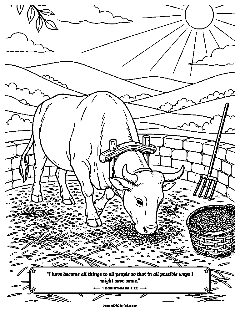 The ox eats from the grain he treads
