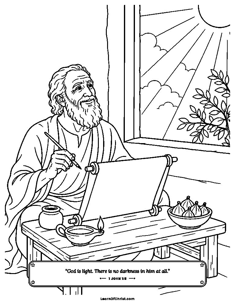 John writes by a bright window