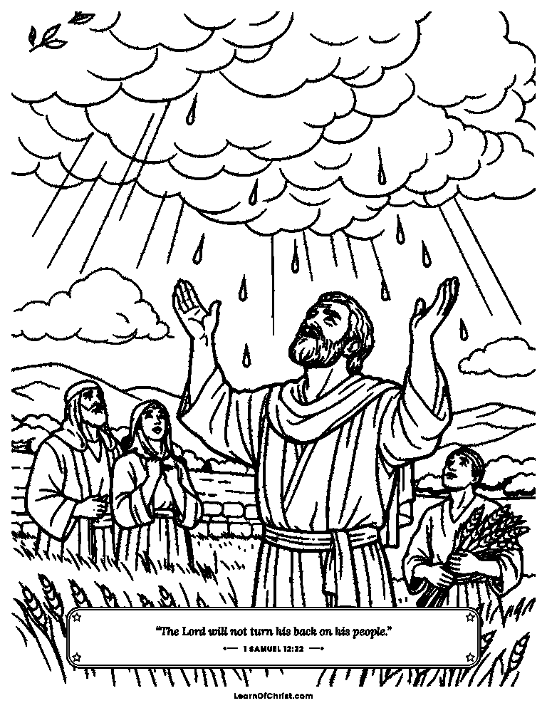 Samuel prays and rain falls on the harvest