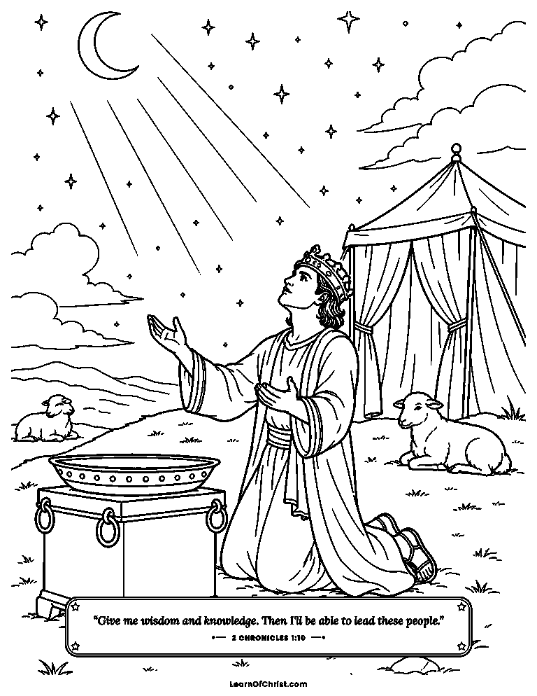 Solomon asks God for a wise heart