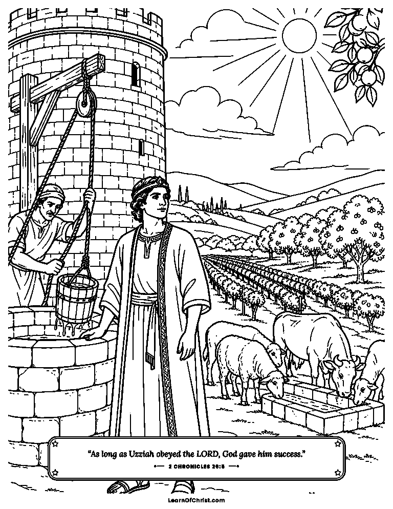 Uzziah builds towers and digs wells