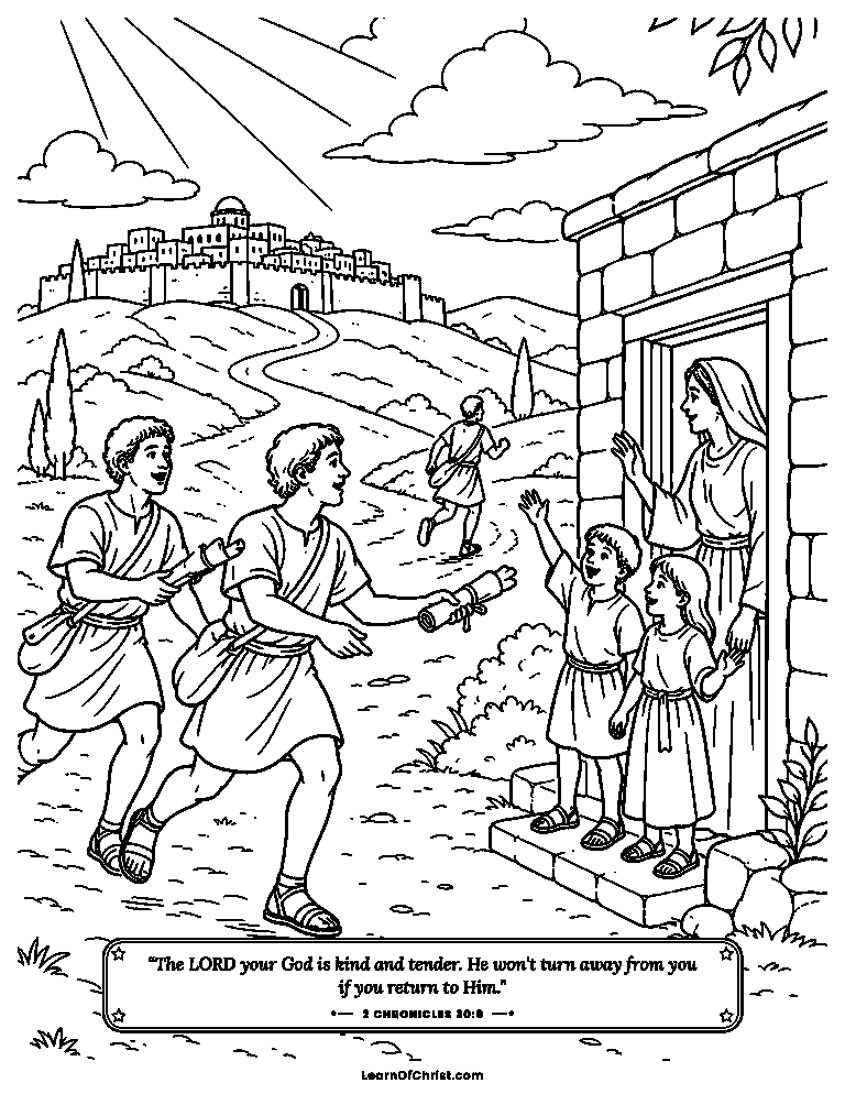 Runners carry invitations across the land