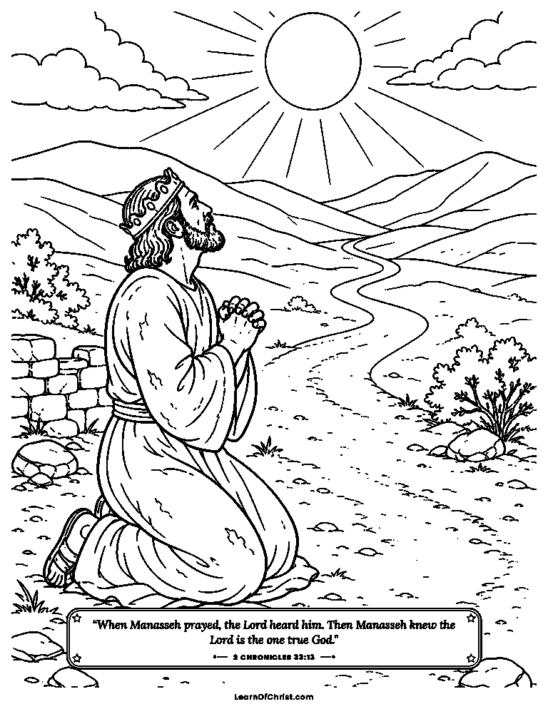 Manasseh prays alone in a far land