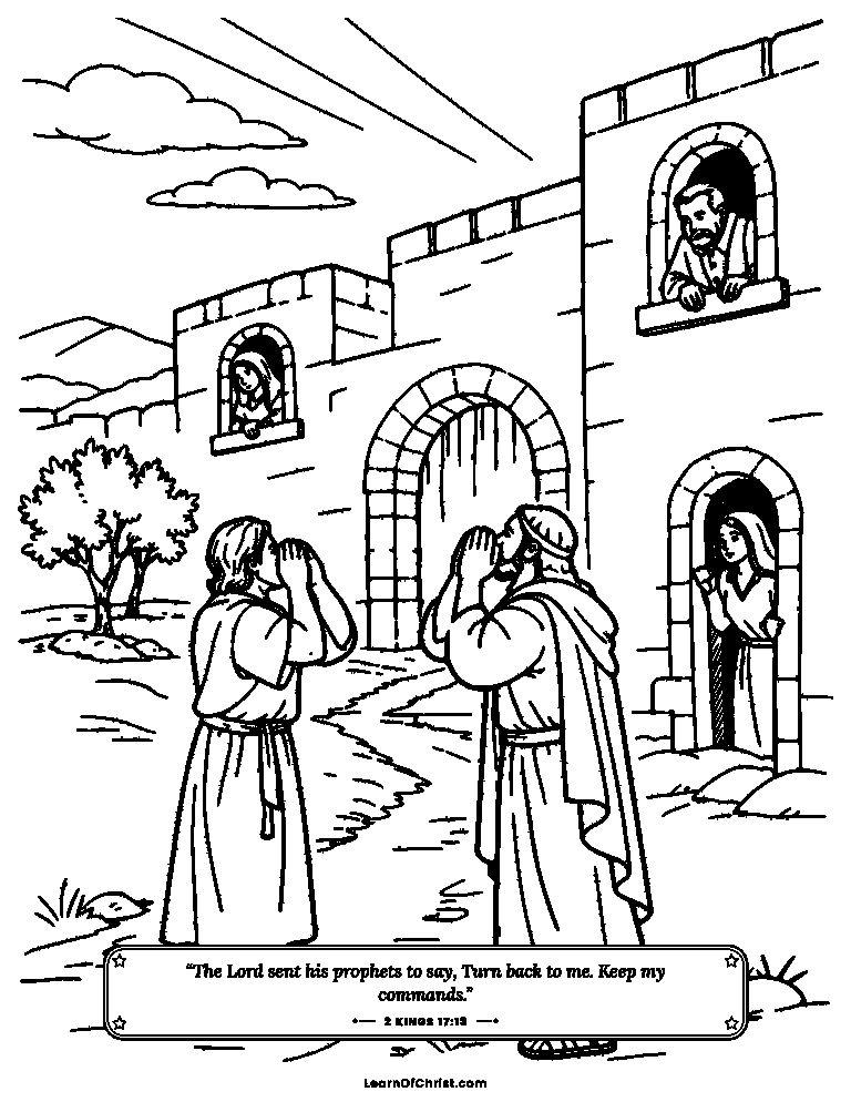 2 Kings 17 coloring page - God keeps sending messengers to call them