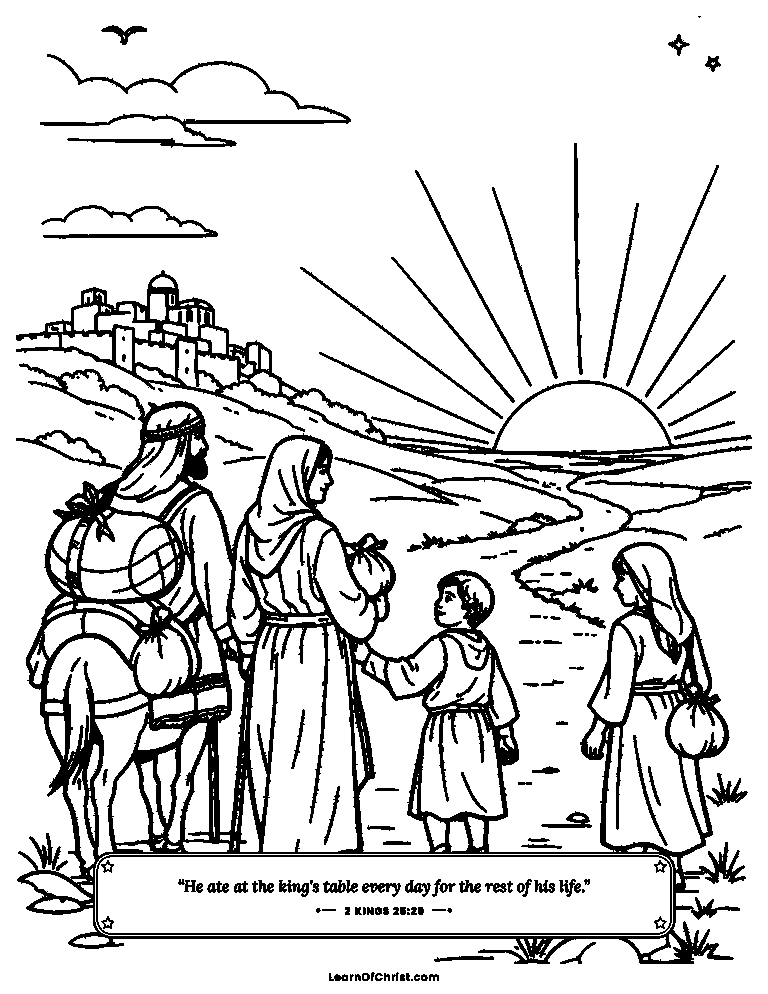 2 Kings 25 coloring page - Walking a long road with hope ahead