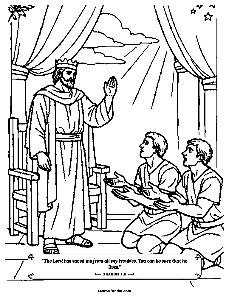 2 Samuel 4 coloring page - David refuses to praise a wrong deed