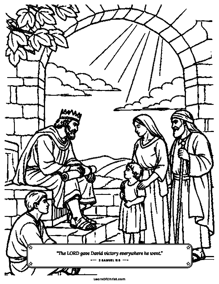 2 Samuel 8 coloring page - King David judges fairly for his people