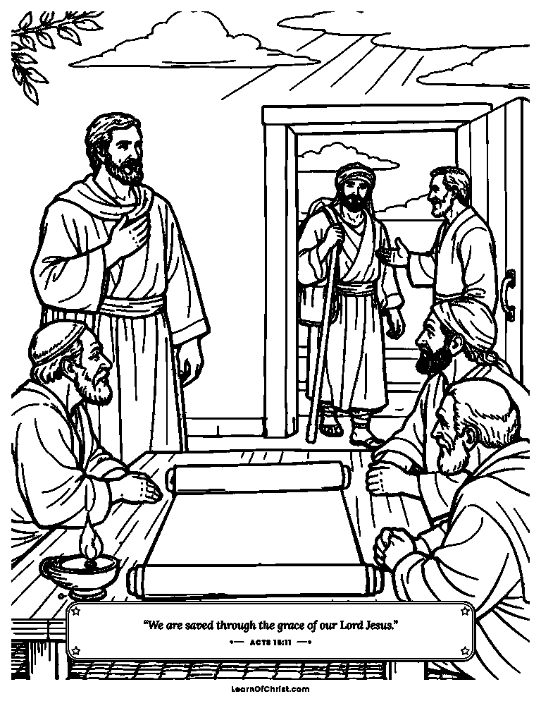 Acts 15 coloring page - Leaders agree that grace welcomes everyone
