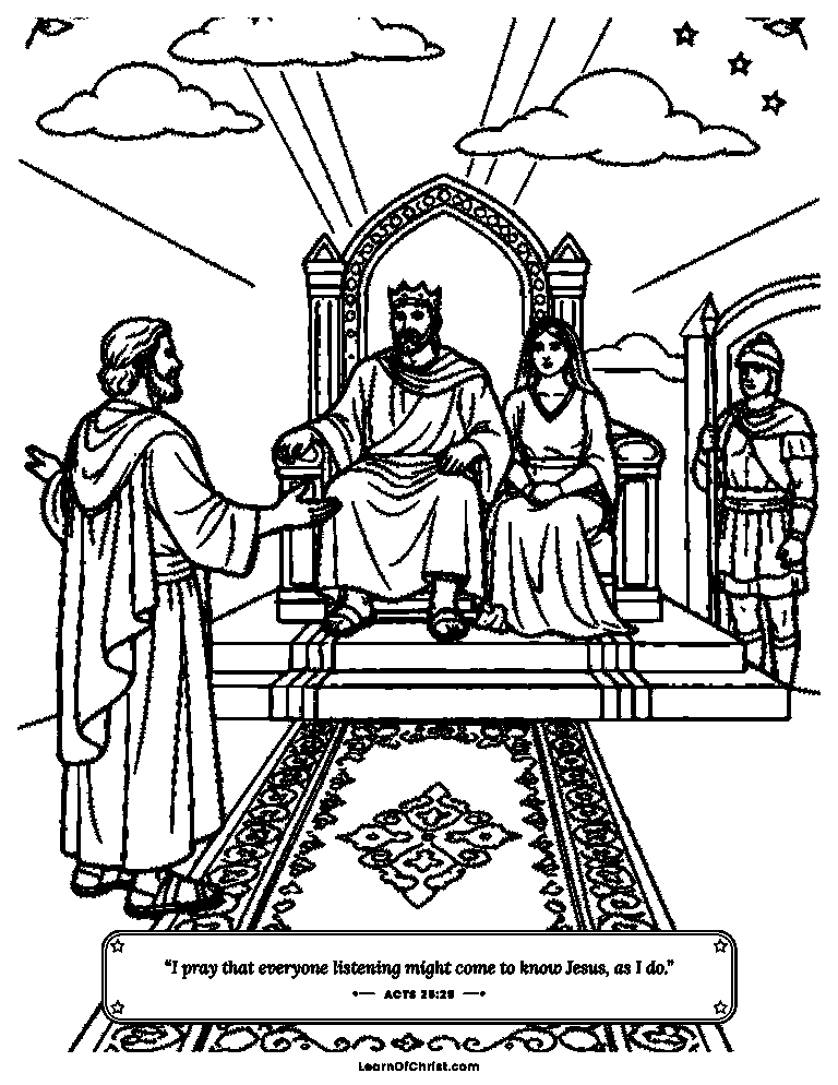 Acts 26 coloring page - Paul tells a king about Jesus