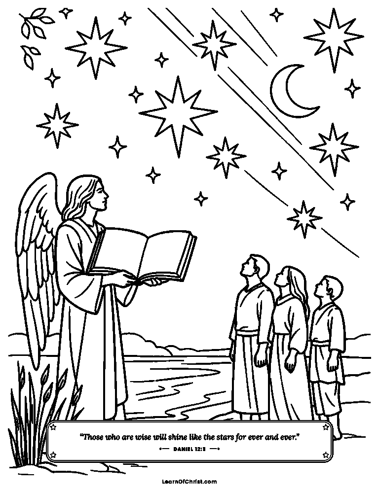 Daniel 12 coloring page - Wise ones shine like the stars